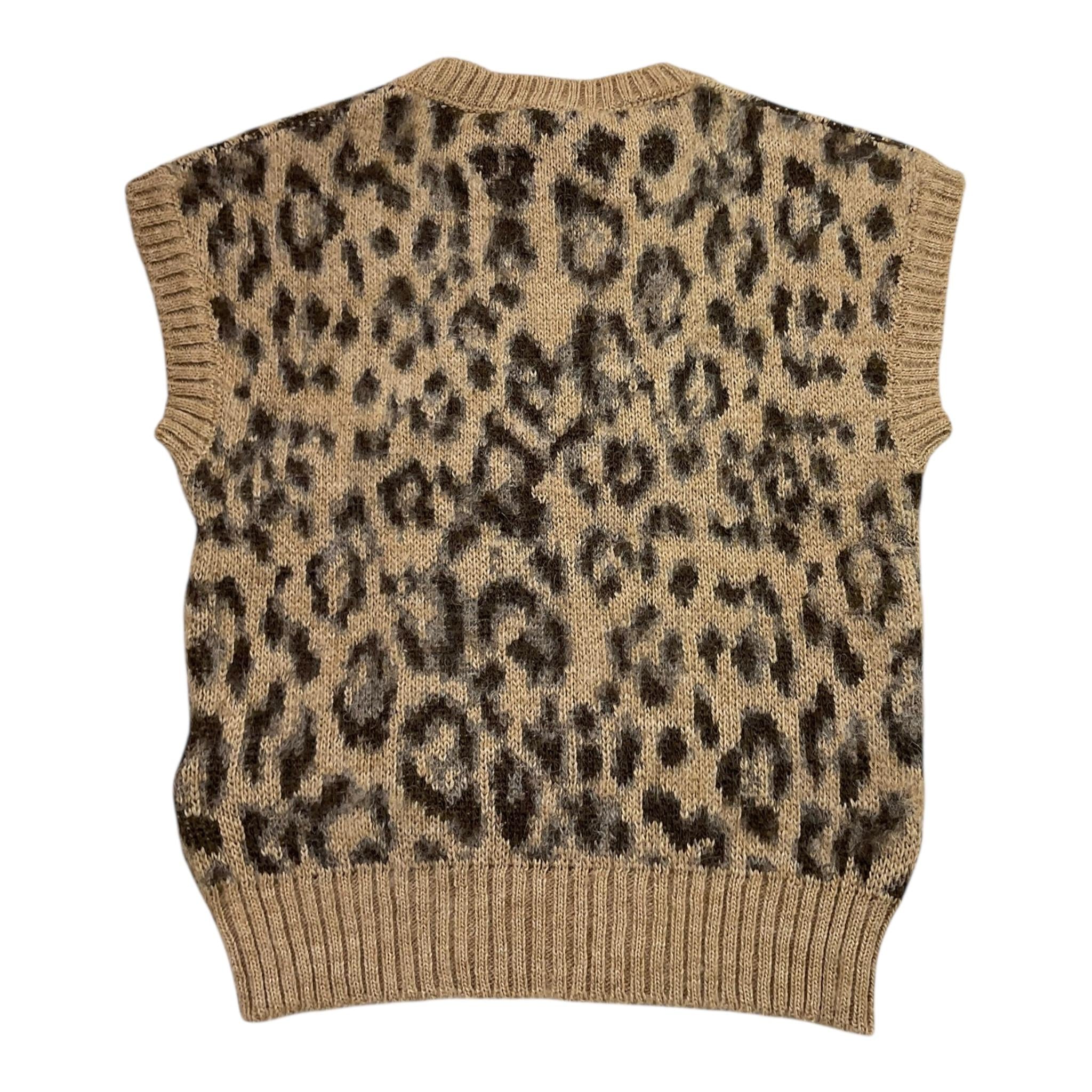 N°21 maglia tinta unita giromanica con fantasia maculato Beige per Bambina N21997X BEIGE N°21 