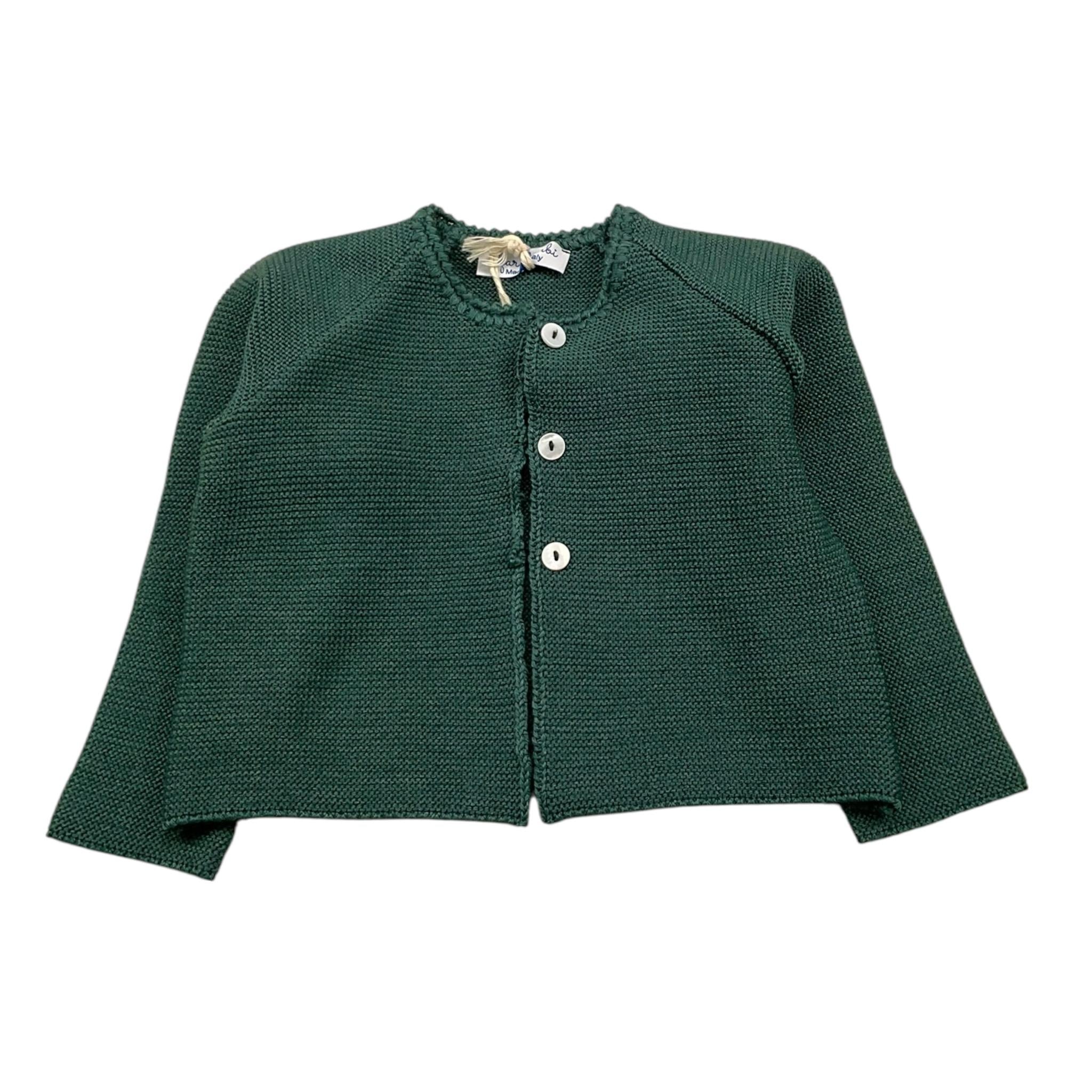 ILFAROBIMBI cardigan tinta unita con bottoni in contrasto Verde per Bambino IFB50204SX VERDE ILFAROBIMBI 