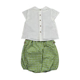 Pangasa Completo 2 Pezzi Camicia-Salopette per Neonato 25858700 BIANCO/VERDE PANGASA 