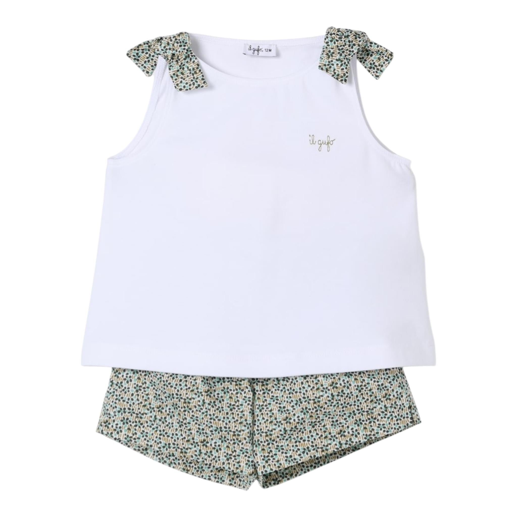 Il Gufo Completo 2 Pezzi Canotte-Culotte per Neonata P25DP528MF032 BIANCO IL GUFO 