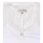 Twinset Top Tinta Unita con Ricami per Bambina 251GJ2454 BIANCO TWINSET 