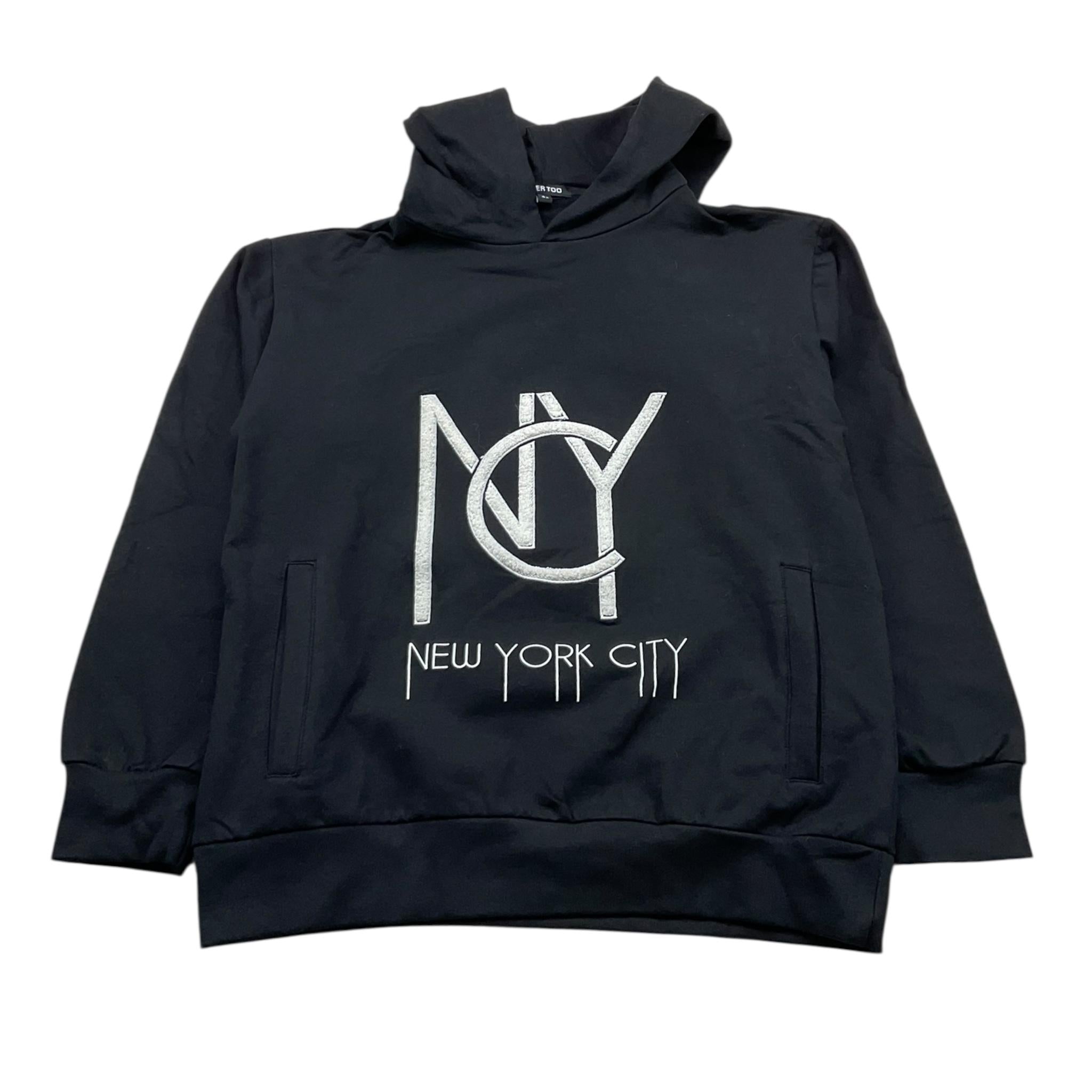 NEVER TOO felpa chiusa con cappuccio tinta unita con stampa in contrasto Nero per Bambino NT2108RXX NERO NEVER TOO 