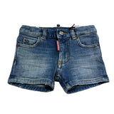 Dsquared2 Bermuda Tinta Unita In Denim per Bambino DQ00WG BLU DSQUARED2 