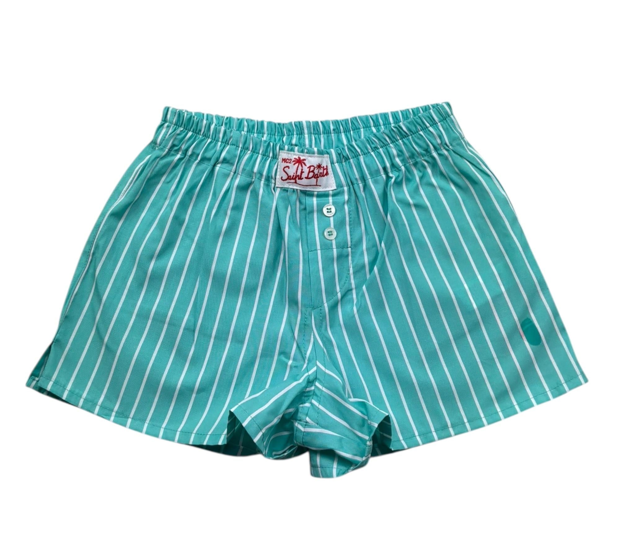 Saint Barth Short Tinta Unita con Elaatico In Vita per Bambina BODY VERDE ACQUA SAINT BARTH 