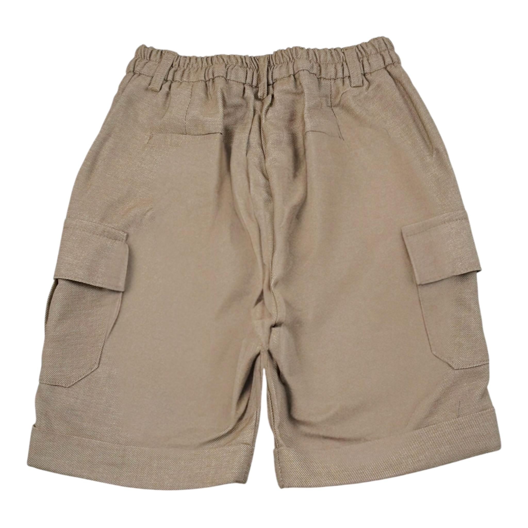 Emanuel Pris Bermuda Tinta Unita con Elastico In Vita per Bambino EBM5123R FANGO EMANUEL PRIS 