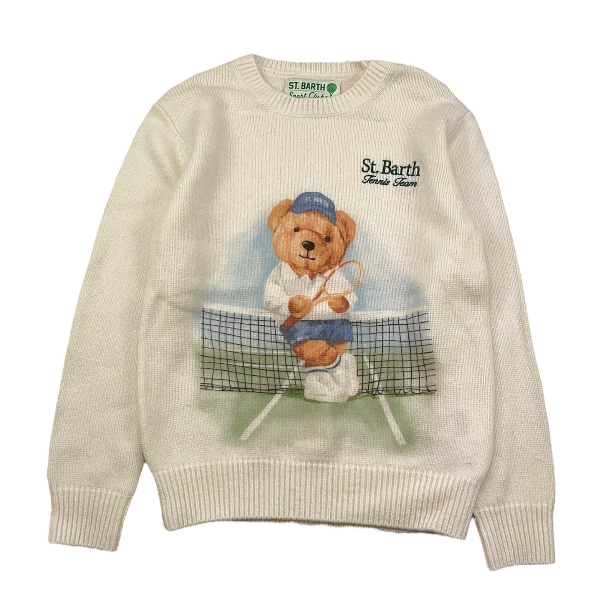 SAINT BARTH maglia tinta unita girocollo con stampa Bianco per Bambino TENNISS BIANCO SAINT BARTH 