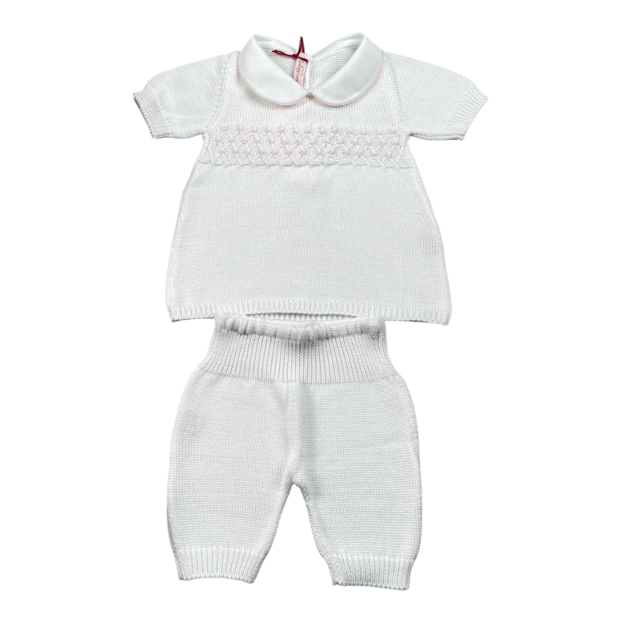 Scaldacuore Completo 2 Pezzi T-Shirt-Short In Maglia per Neonata PS07PCORPE24 BIANCO SCALDACUORE 