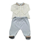 Le Bebe Completo 2 Pezzi Shirt-Ghettina Bicolore per Neonato LBB4893 BIANCO/AZZURRO LE BEBE 