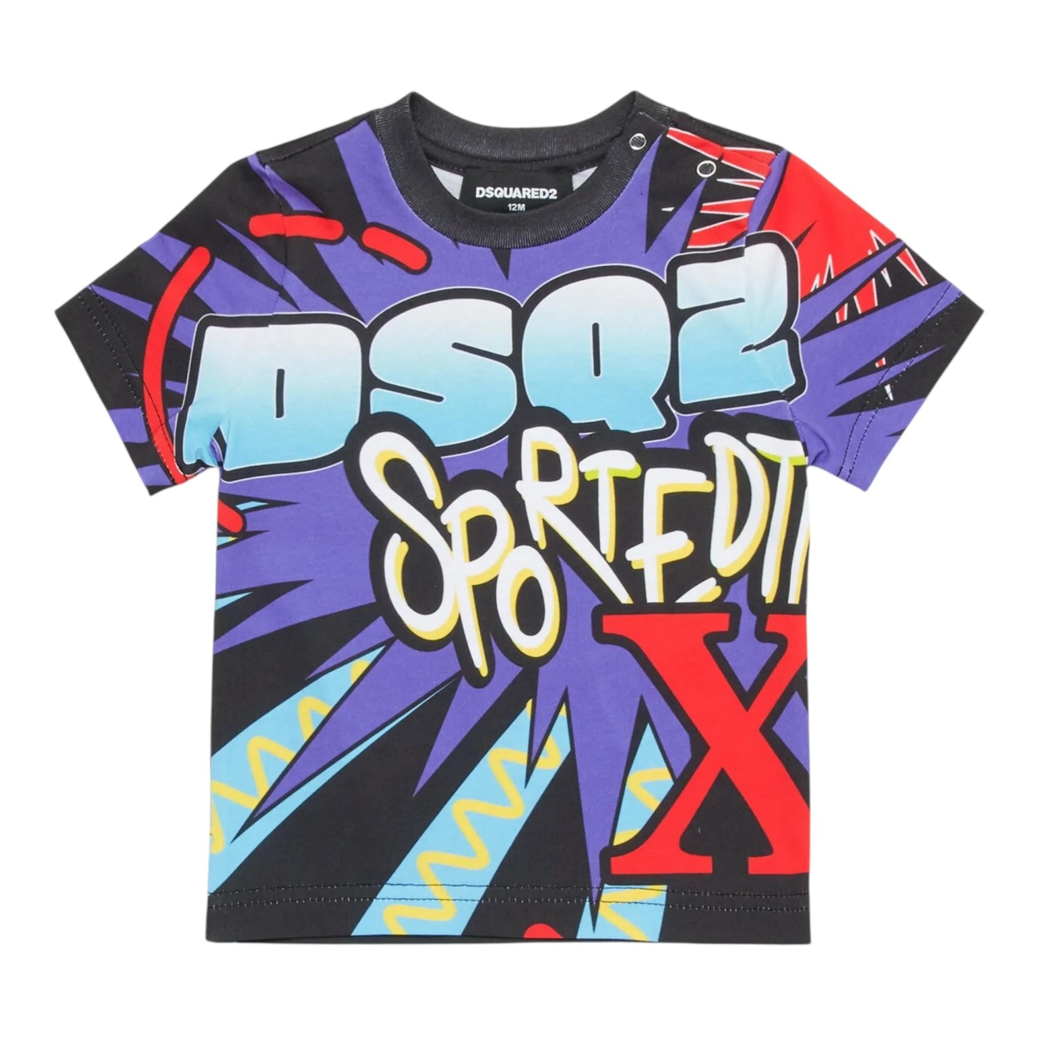 DSQUARED2 t-shirt girocollo stampa fantasia Multicolor per Bambino DQ2542J MULTICOLOR DSQUARED2 