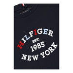 TOMMY HILFIGER shirt girocollo tinta unita con stampa in contrasto Blu per Bambino KB0KB08659 BLU TOMMY HILFIGER 