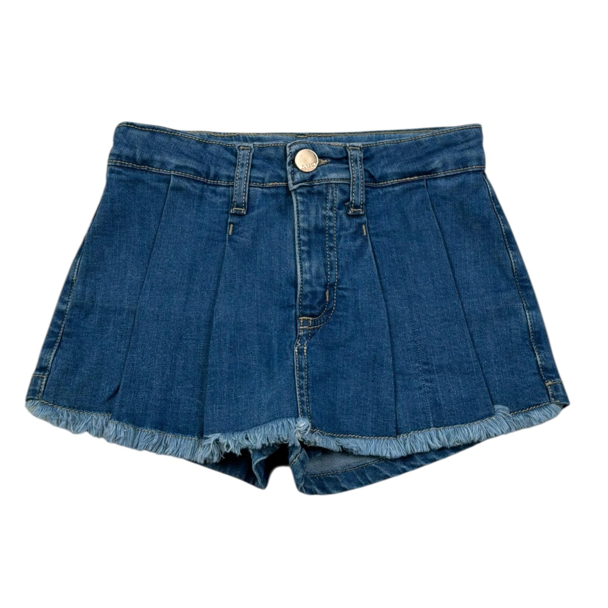 Fun & Fun Short In Denim Tinta Unita con Girovita Regolabile per Bambina FNBS16572 BLU FUN & FUN 