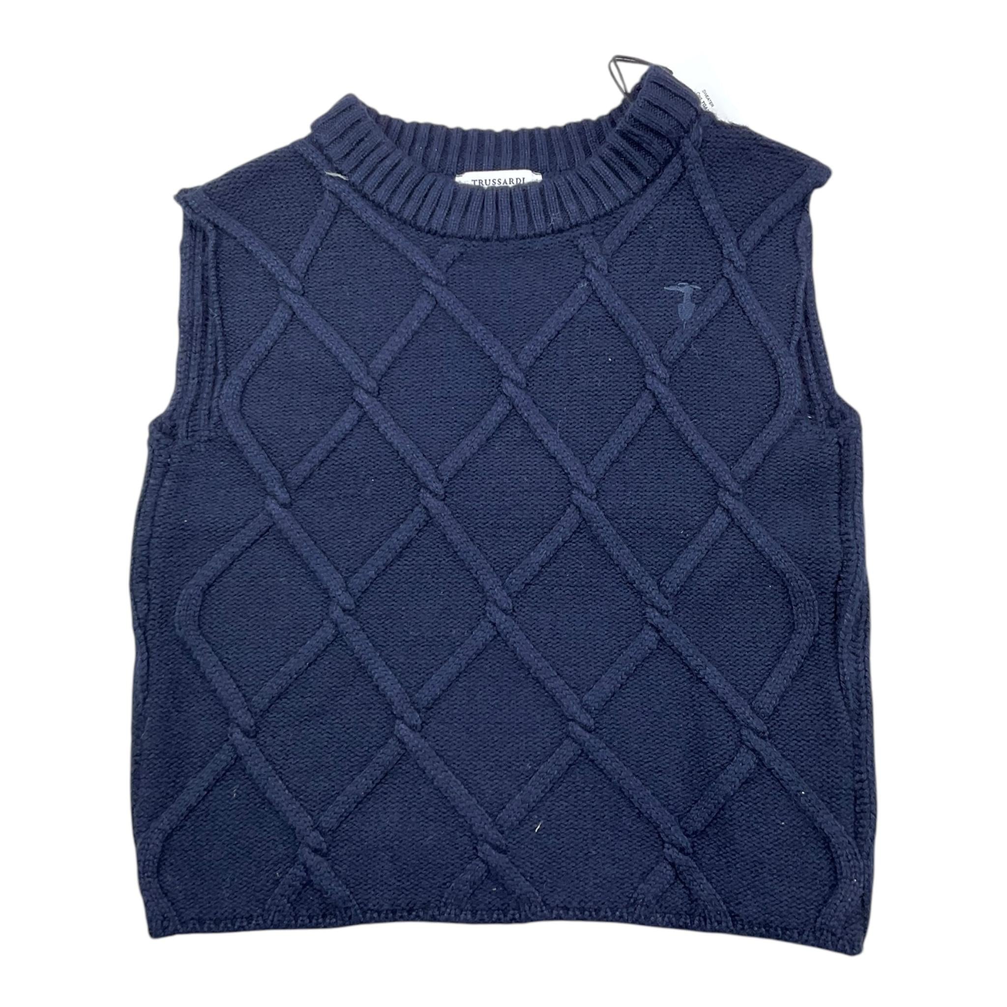 TRUSSARDI gilet in filo tinta unita Blu per Bambino TGA25034MA BLU TRUSSARDI 