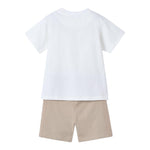 Mayoral Completo 2 Pezzi T-Shirt-Bermuda Bicolore per Bambino 3608 BIANCO/FANGO MAYORAL 