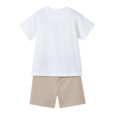 Mayoral Completo 2 Pezzi T-Shirt-Bermuda Bicolore per Bambino 3608 BIANCO/FANGO MAYORAL 