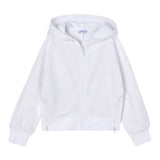 Mayoral Felpa Tinta Unita con Zip E Cappuccio per Bambina 3428 BIANCO MAYORAL 