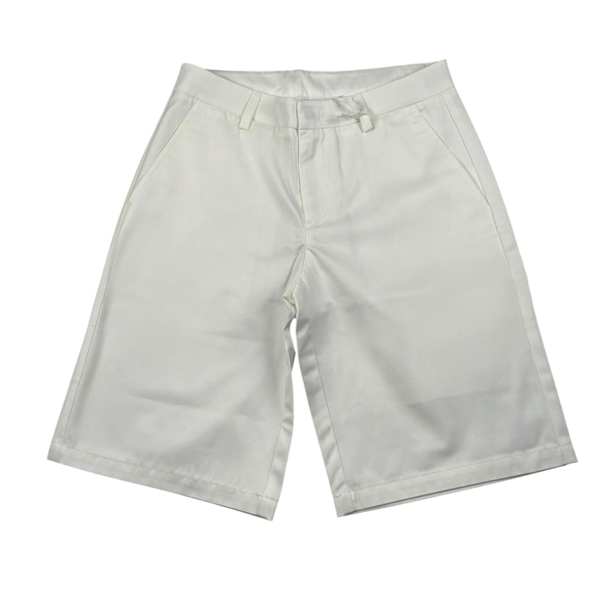 Dondup Bermuda Tinta Unita con Girovita Regolabile per Bambino DMBE014X BIANCO DONDUP 