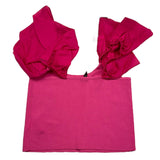 Manila Grace Top Tinta Unita Con Rouches Fuxia Per Bambina