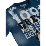 Guess Shirt Girocollo Tinta Unita con Logo per Bambino L5GI06K8GA0 BLU GUESS 