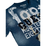Guess Shirt Girocollo Tinta Unita con Logo per Bambino L5GI06K8GA0 BLU GUESS 