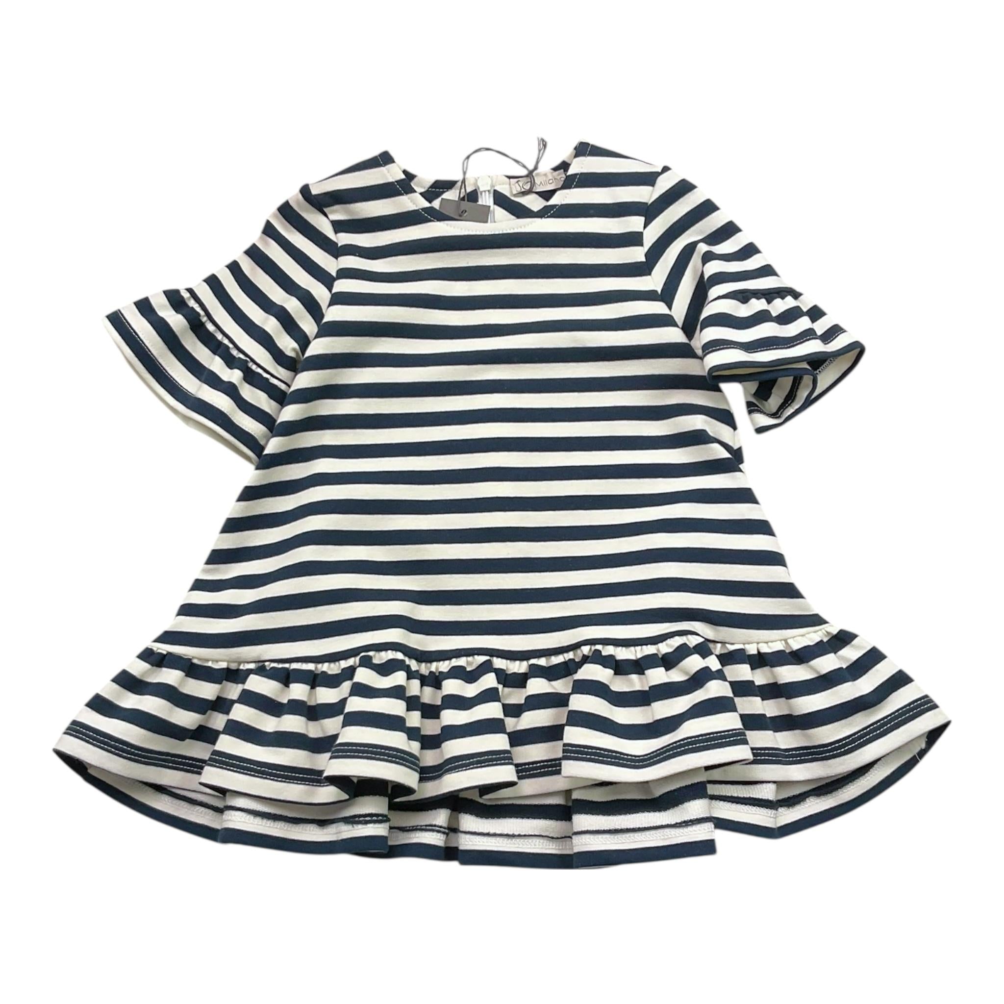 J.O. Milano Abito Tinta Unita con Fantasia A Righe per Neonata 272D1 BIANCO J.O. MILANO 