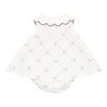 Elisabetta Franchi Completo 2 Pezzi Camicia-Coulotte Tubta Unita con Stampa per Neonata ENCD096 BIANCO ELISABETTA FRANCHI 