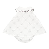 Elisabetta Franchi Completo 2 Pezzi Camicia-Coulotte Tubta Unita con Stampa per Neonata ENCD096 BIANCO ELISABETTA FRANCHI 
