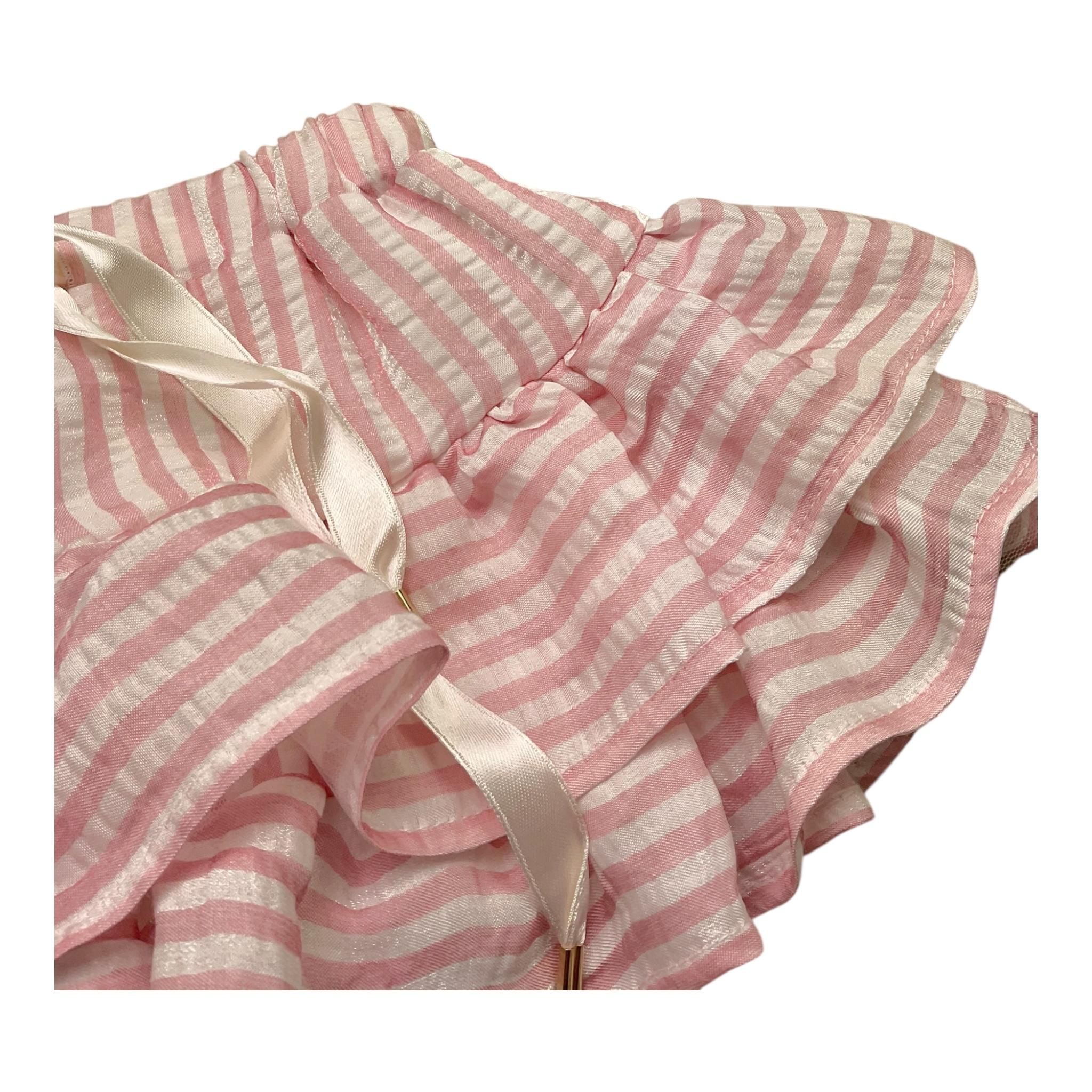 M+E' Gonna Tinta Unita con Fantasia A Righe per Bambina UE1778X ROSA M+E' 