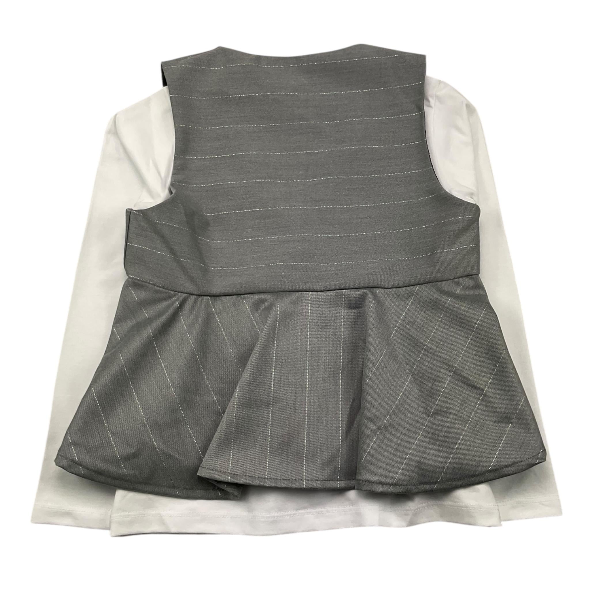 NAIDA set gilet-shirt bicolore Bianco/grigio per Bambina NACO035 BIANCO/GRIGIO NAIDA 