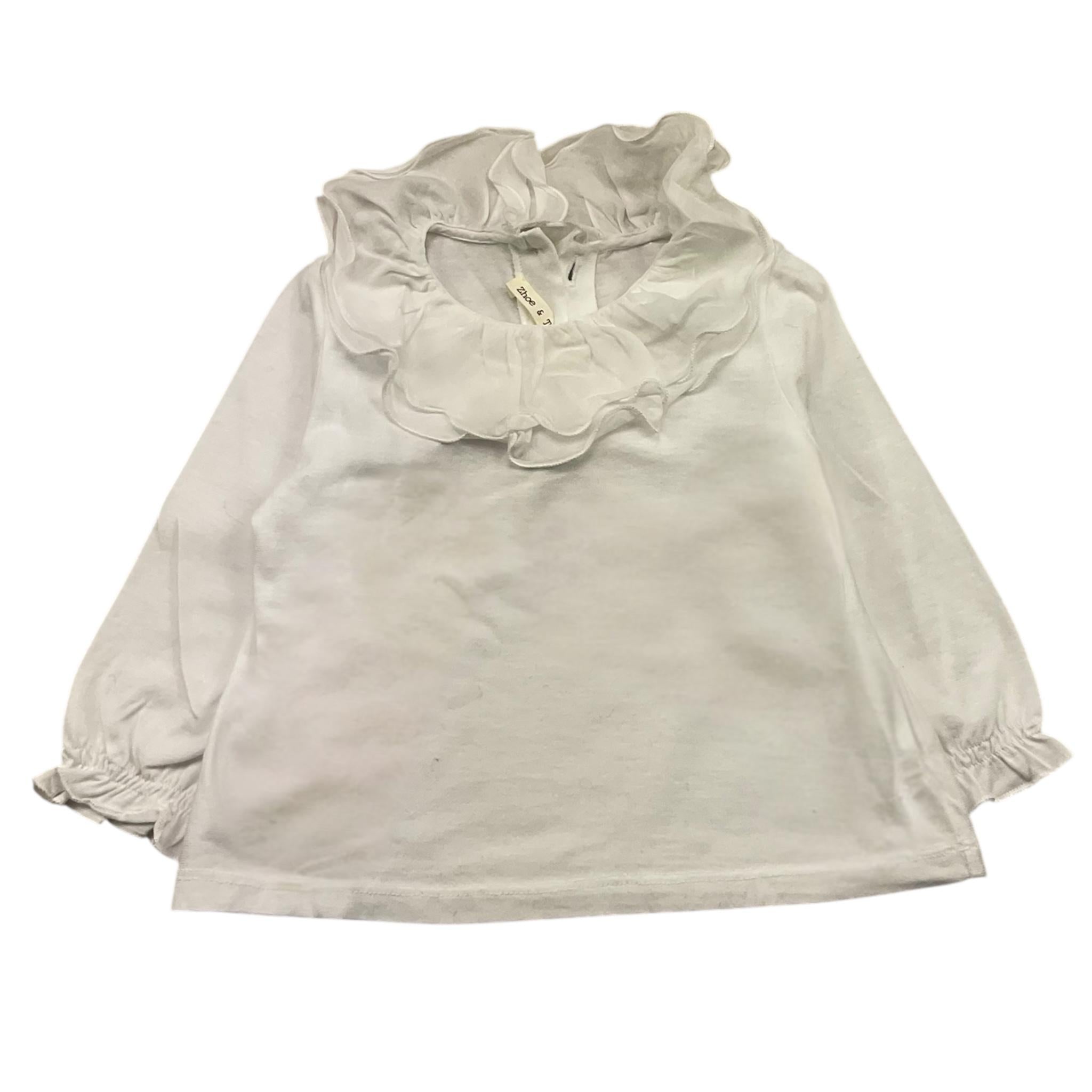 ZHOE & TOBIAH shirt tinta unita con colletto Bianco per Neonata BSS4 BIANCO ZHOE & TOBIAH 