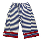 Ilfarobimbi Pantalone Bicolore con Fantasia A Righe  per Bambina IFB50474J BIANCO/AZZURRO ILFAROBIMBI 