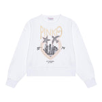 PINKO felpa girocollo tinta unita con stampa Bianco per Bambina F4PIJGSW218 BIANCO PINKO 