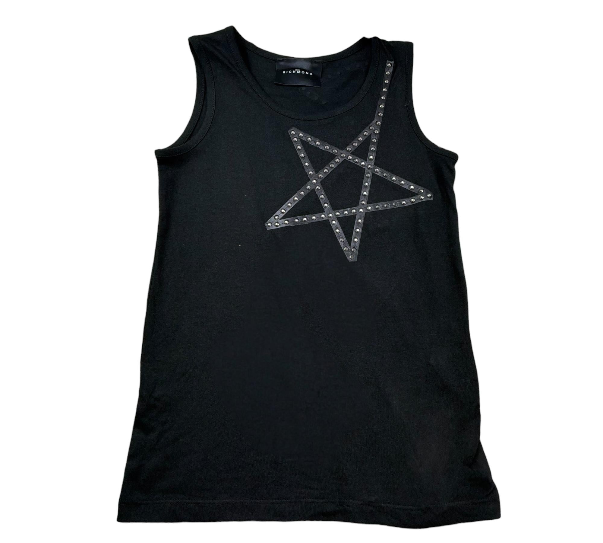 John Richmond Canotta Girocollo Tinta Unita con Borchie per Bambina RGP26099CN NERO JOHN RICHMOND 