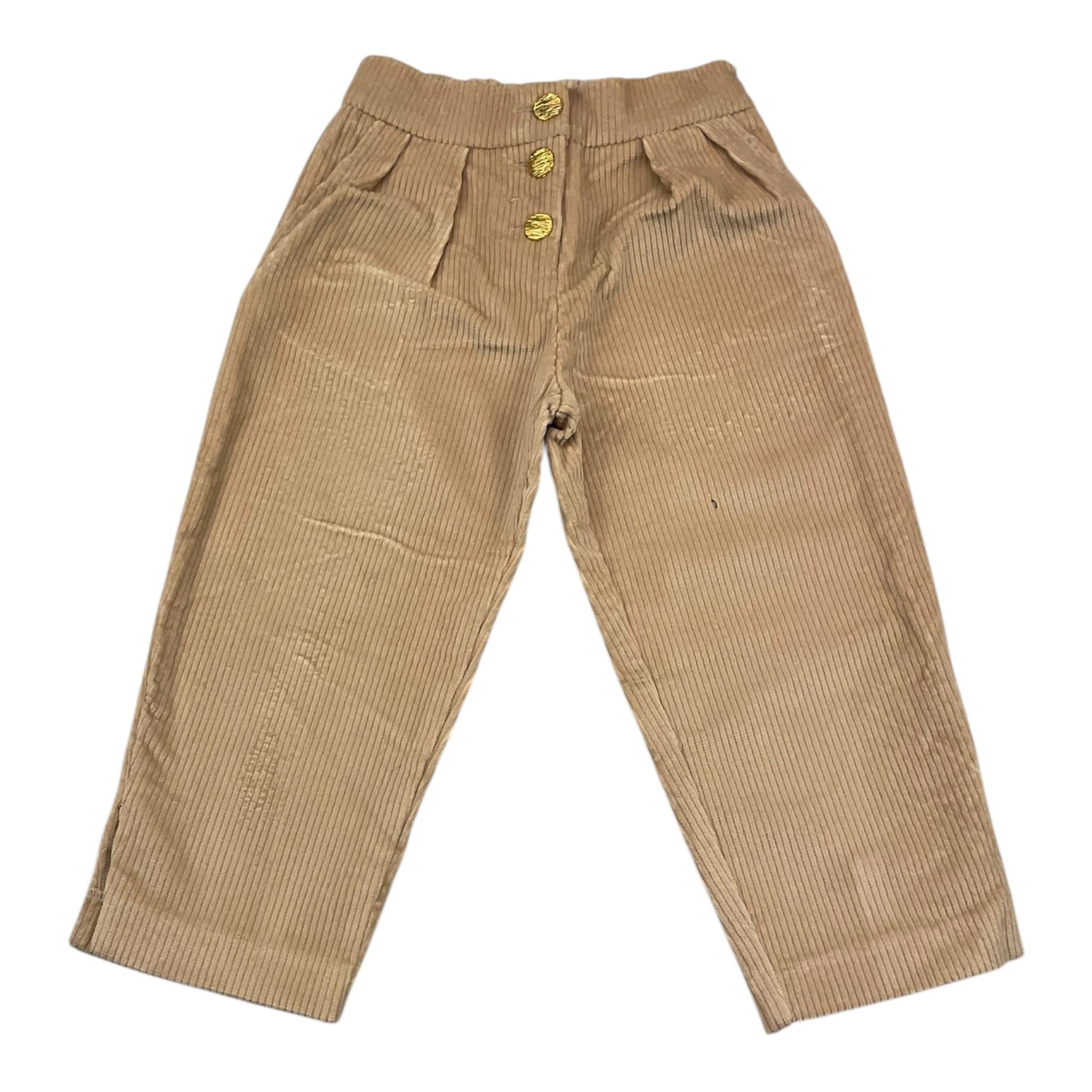 DONDUP pantalone modello palazzo in velluto Beige per Neonata DFPA069N BEIGE DONDUP 