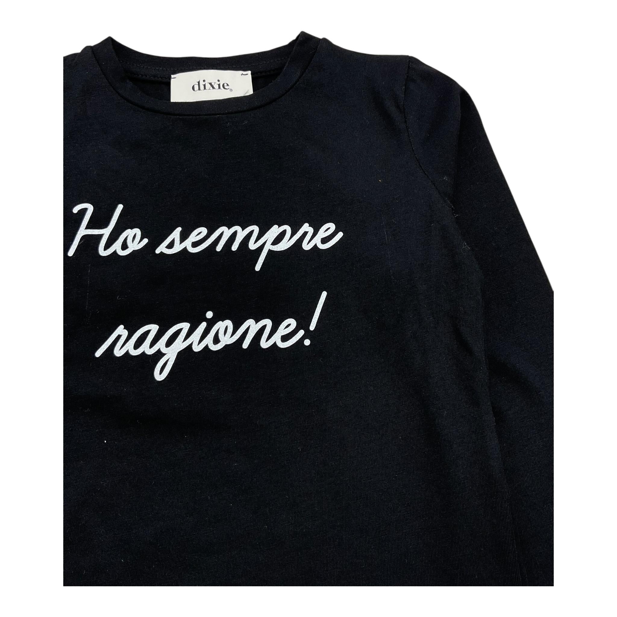 DIXIE shirt girocollo tinta unita con stampa in contrasto Nero per Bambina ML34030G67 NERO DIXIE 