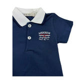 Emc Polo Mezza Manica Tinta Unita Cn Colletto In Contrasto Blu per Neonato