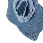 Miss Blumarine Top Tinta Unita In Denim per Bambina IA4045 AZZURRO MISS BLUMARINE 