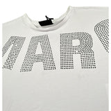 Marc Ellis T-Shirt Girocollo Tinta Unita con Brillantini per Bambina JMJTS01165 BIANCO MARC ELLIS 