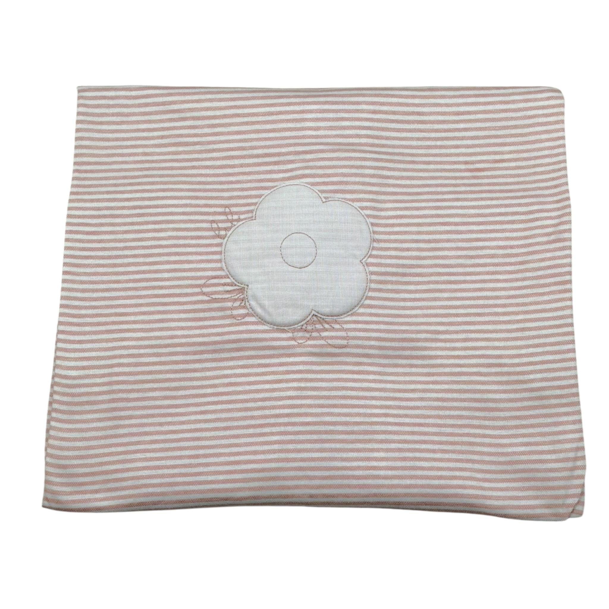 Barcellino Coperta Tinta Unita con Fantasia A Righe per Neonata 120910 ROSA BARCELLINO 