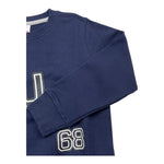 SUN68 felpa chiusa girocollo tinta unita con logo Blu per Neonato F44320N BLU SUN68 