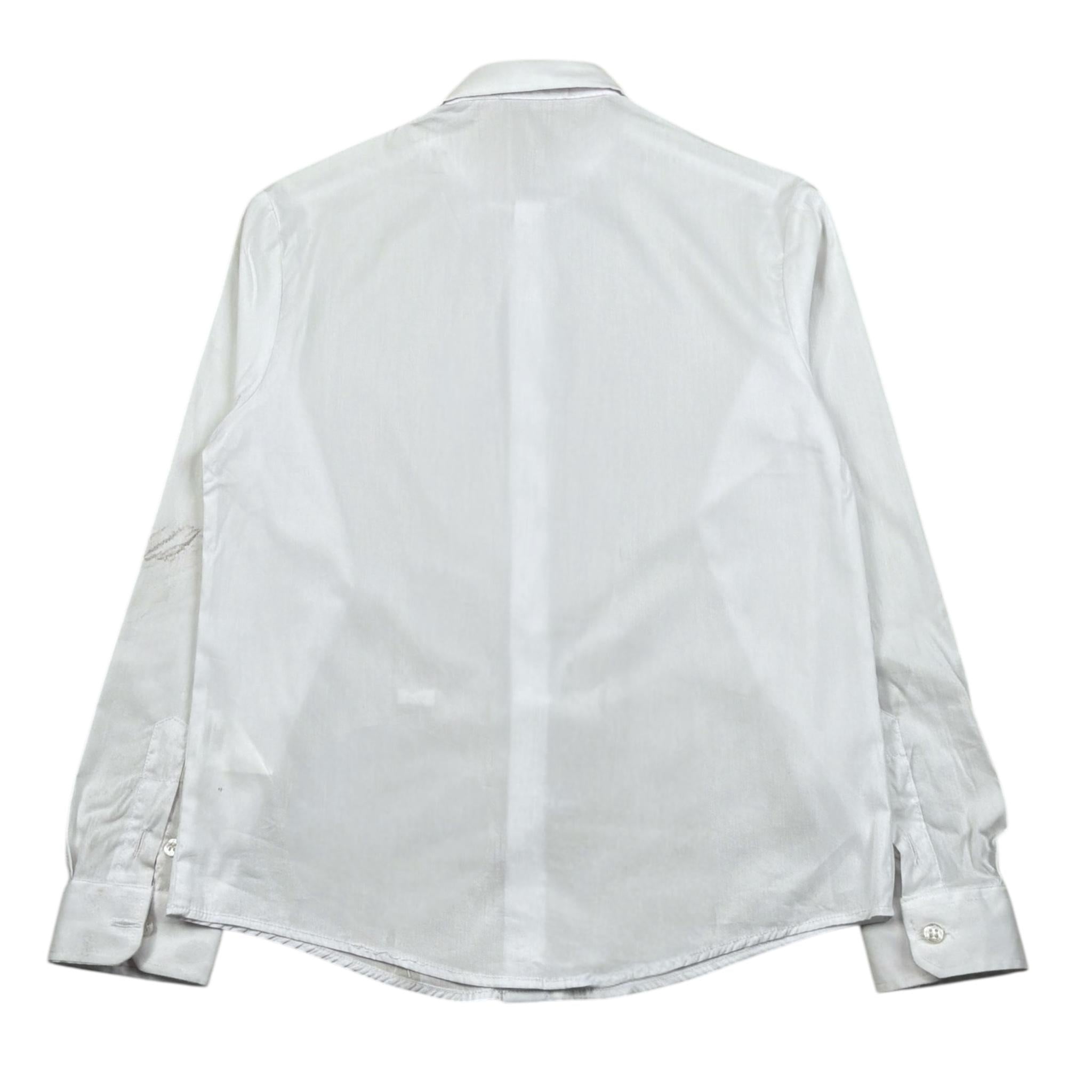 Daniele Alessandrini Camicia Manica Lunga Tinta Unita con Stampa per Bambino 1235C1218 BIANCO DANIELE ALESSANDRINI 