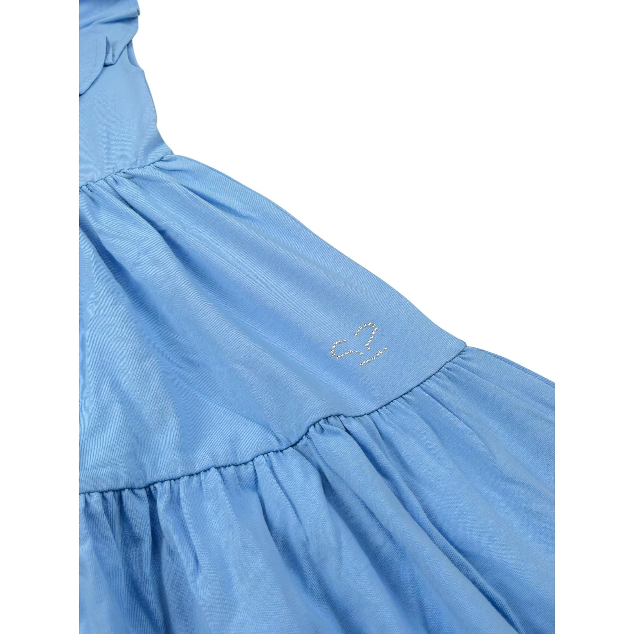 Sarabanda Abito Monospalla Tinta Unita per Bambina 0B341 AZZURRO SARABANDA 