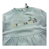 TRUSSARDI felpa girocollo tinta unita con stampa Azzurro per Neonata TIA25157FE AZZURRO TRUSSARDI 