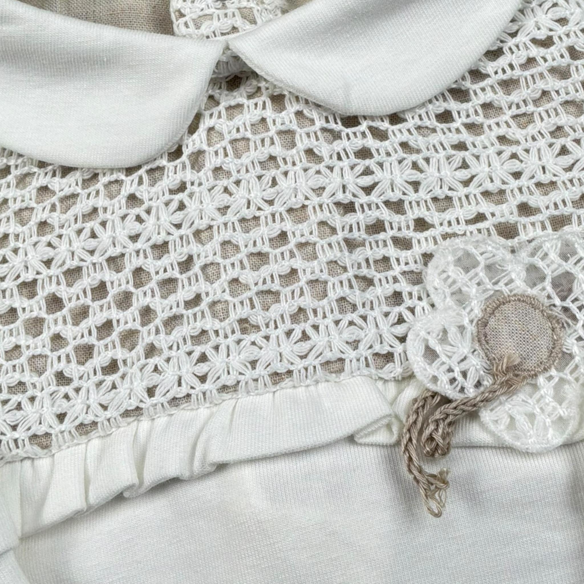 Lalalu' Tutina Tinta Unita Traforata per Neonata TJL11P BIANCO LALALU' 