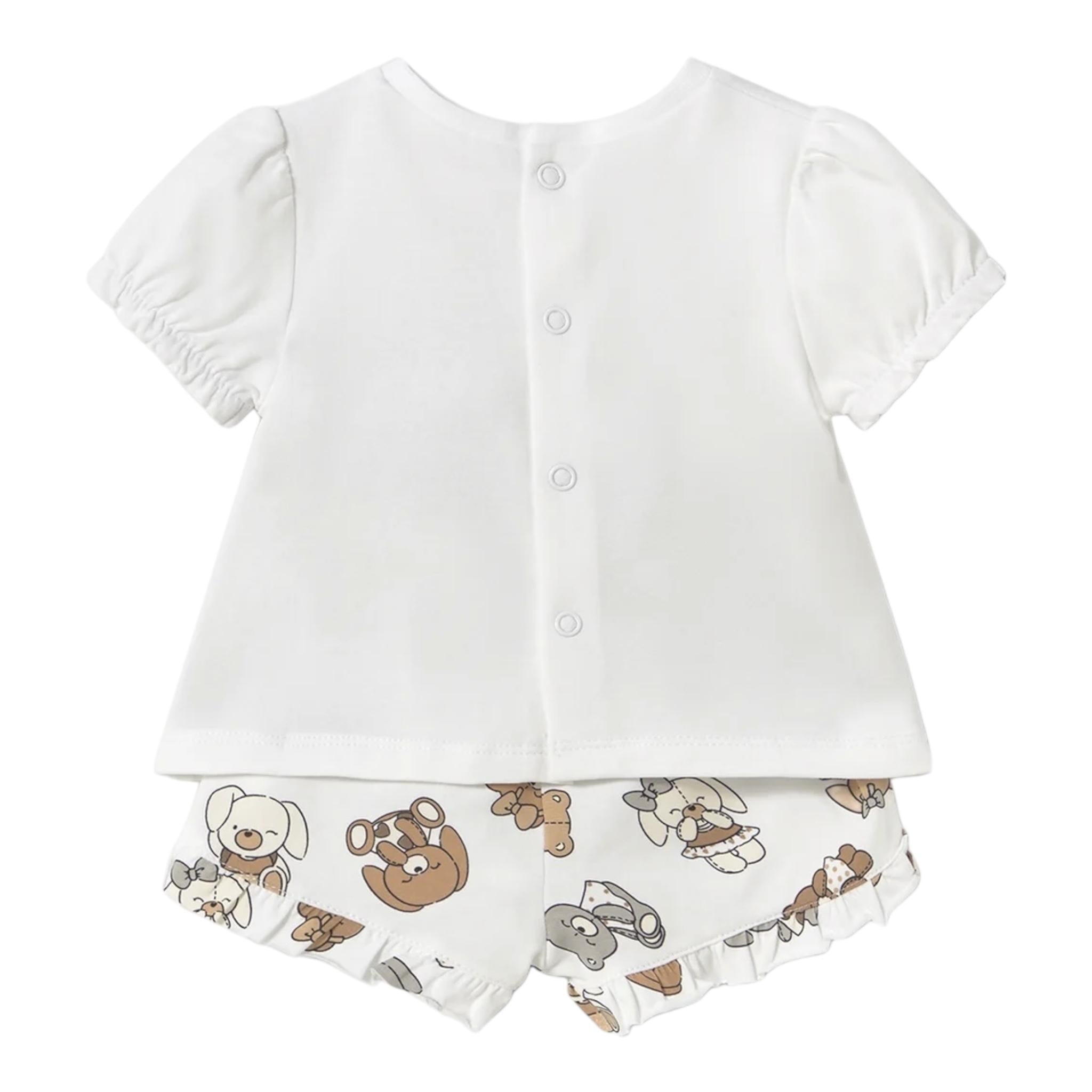 Mayoral Completo 2 Pezzi T-Shirt-Culotte per Neonata 1256 BIANCO MAYORAL 