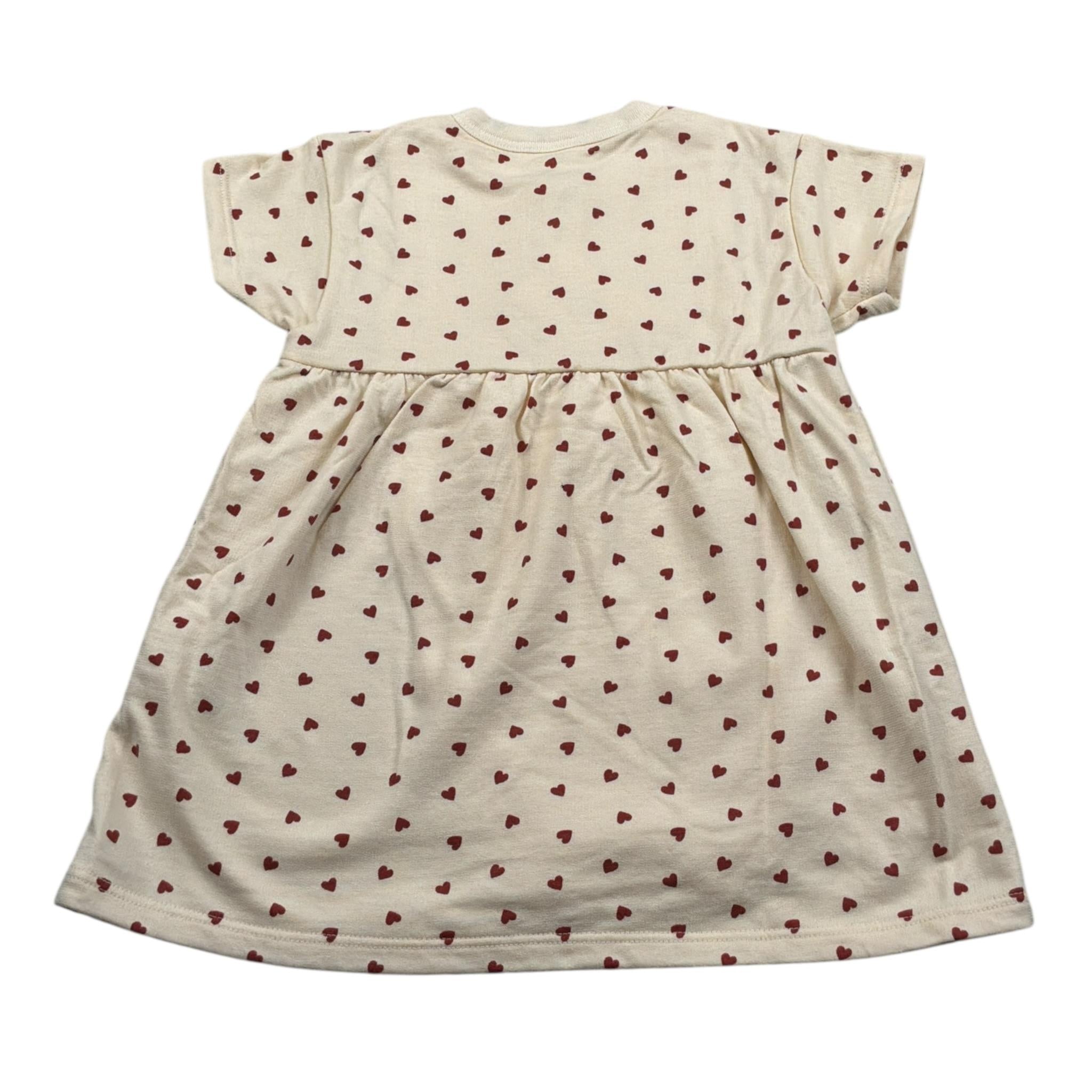 Petit Bateau Abito Mezza Manica tinta unita Fantasia Cuori con Culotte Panna per Neonata A09MR01030 PANNA PETIT BATEAU 