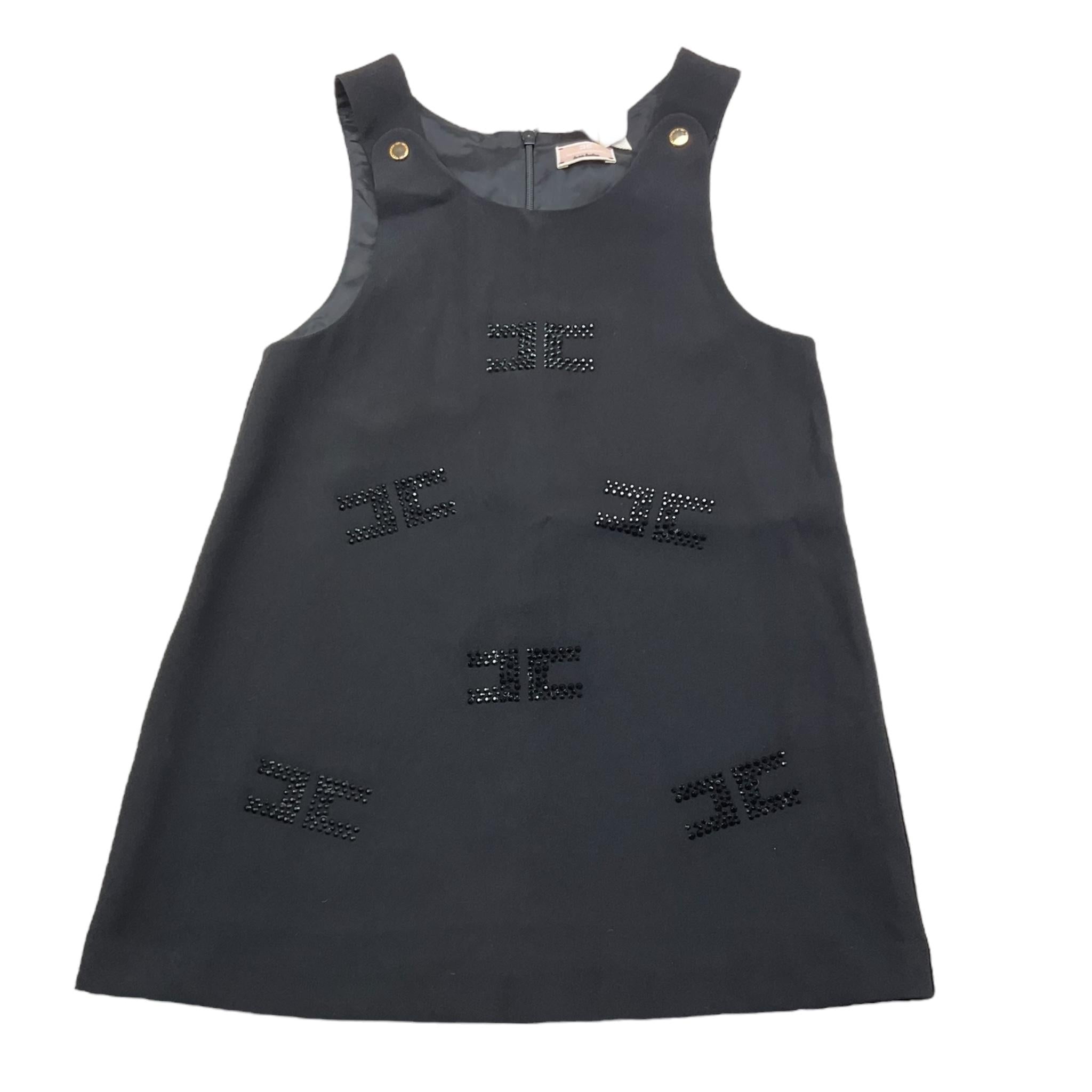 ELISABETTA FRANCHI abito giromanica tinta unita con brillantini Nero per Bambina EGAB190 NERO ELISABETTA FRANCHI 