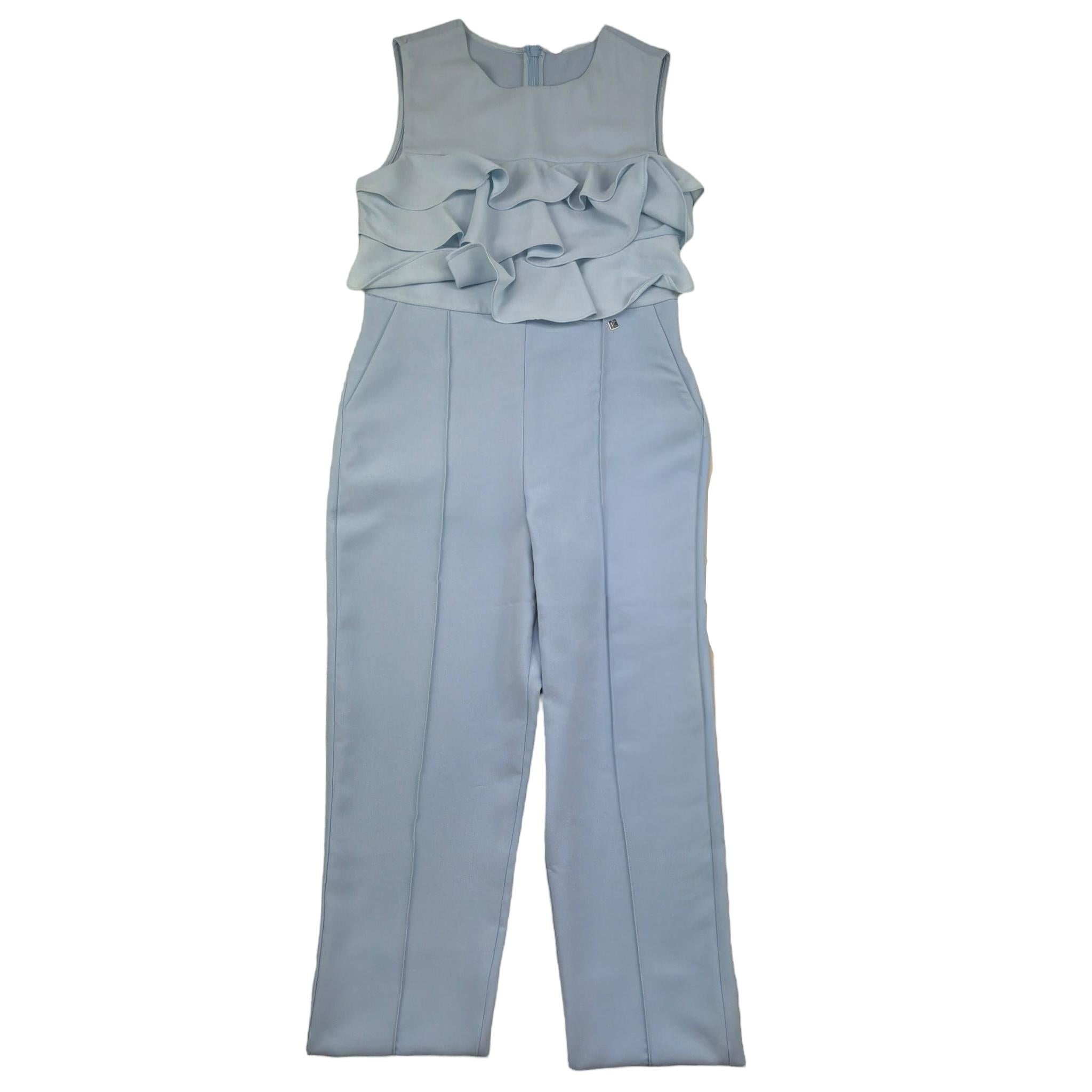 Kocca Tuta Intera Tinta Unita Giromanica per Bambina NADINI AZZURRO Kocca 