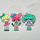 Mousse T-Shirt Girocollo Tinta Unita con Stampa per Bambina DOLL BIANCO MOUSSE 