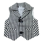 Manuel & Frank Gilet Tinta Unita con Fantasia A Righe per Neonato MF5034I BIANCO/BLU MANUEL & FRANK 