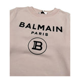 Balmain Felpa Chiusa Girocollo Tinta Unita con Stampa per Bambina 6R4Q80 ROSA BALMAIN 